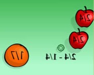 Fruit shoot fraction subtraction online tanulós játék